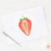 Erdbeere schneiden runder aufkleber (Umschlag)