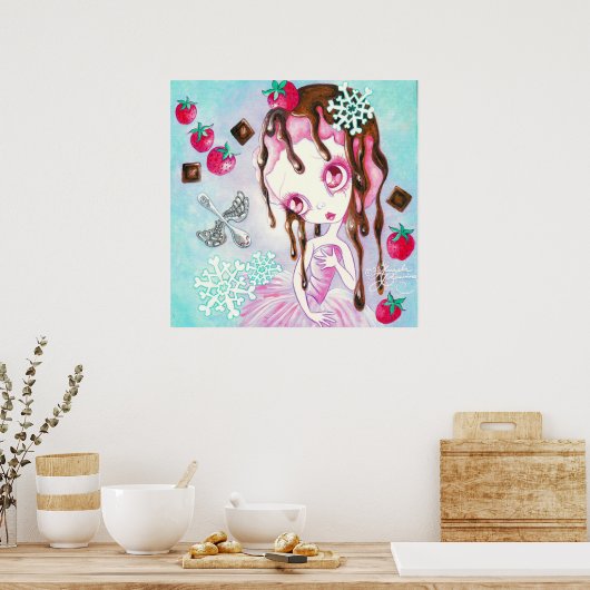 Erdbeere Schokolade Eiscreme Fee Poster (Küche)
