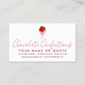 Erdbeere-Schokolade-Erdbeere-Visitenkarte Visitenkarte (Rückseite)
