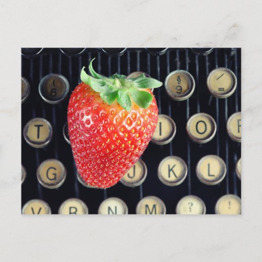 Erdbeere Schreibmaschinentzürich Postkarte (Vorderseite)