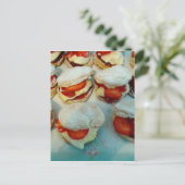 Erdbeere Scones/Cakes Postkarte (Stehend Vorderseite)