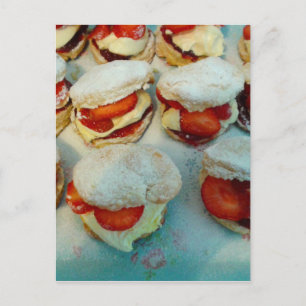 Erdbeere Scones/Cakes Postkarte