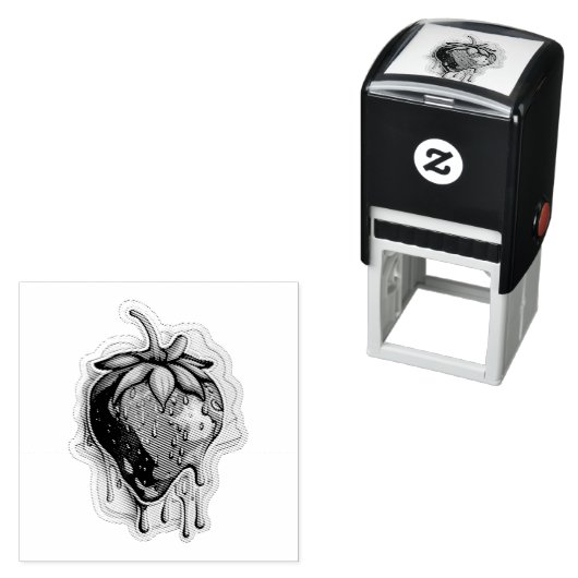 Erdbeere Selbstfärbende Briefmarke Permastempel (Beispiel)