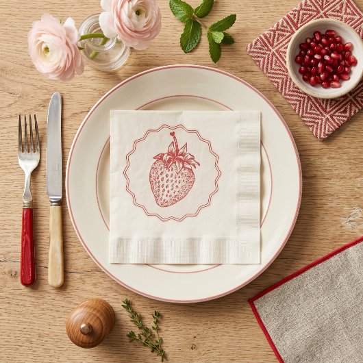 Erdbeere Serviette