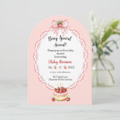 Erdbeere Shortcake Baby Dusche Einladung (Stehend Vorderseite)