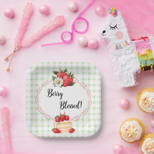 Erdbeere Shortcake Babydusche Teller (Party)