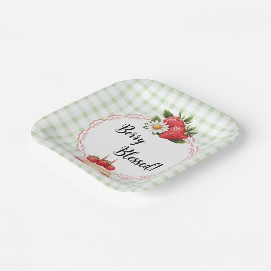 Erdbeere Shortcake Babydusche Teller (Gewinkelt)