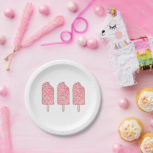 Erdbeere Shortcake Rosa Eiscreme Pop Popsiv Pappteller