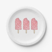 Erdbeere Shortcake Rosa Eiscreme Pop Popsiv Pappteller (Vorderseite)