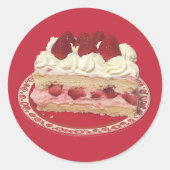 Erdbeere Shortcake Slice Runder Aufkleber (Vorderseite)