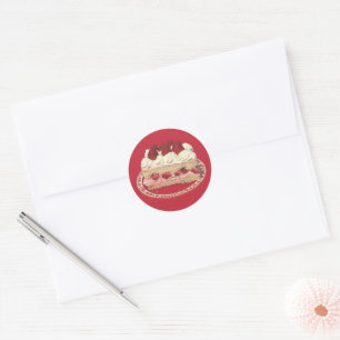 Erdbeere Shortcake Slice Runder Aufkleber
