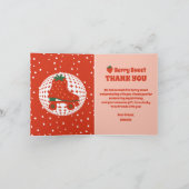 Erdbeere-Skate | Retro Roller Skaten Geburtstag Dankeskarte (Innenseite)