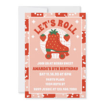 Erdbeere-Skate | Retro Roller Skaten Geburtstag