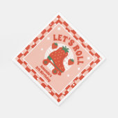 Erdbeere-Skate | Retro Roller Skaten Geburtstag Serviette (Ecke)