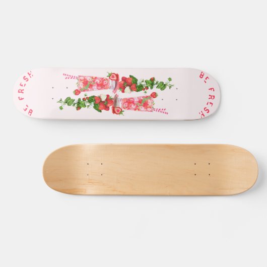 Erdbeere Skateboard Fruchtsaft Cooles Getränk (Horizontal)