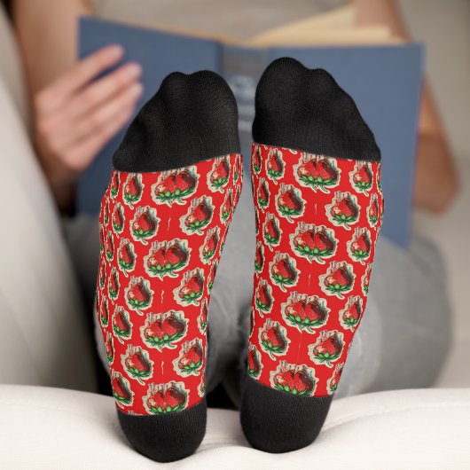 Erdbeere Socken (Unterseite)