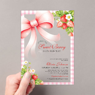 Erdbeere Someone Sweet Berry Baby Shower Acryleinladungen