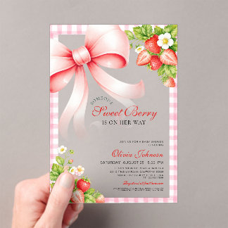 Erdbeere Someone Sweet Berry Baby Shower Acryleinladungen