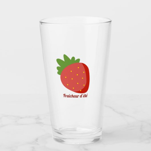 Erdbeere Sommerfrische Glas (Vorderseite)