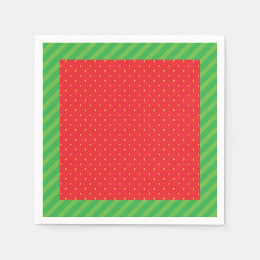 Erdbeere Sommerfrüchte rot und grün Serviette (Vorderseite)