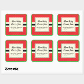 Erdbeere Sommerfruchtmuster hausgemachte Konfitüre Quadratischer Aufkleber (Blatt)