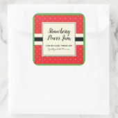 Erdbeere Sommerfruchtmuster hausgemachte Konfitüre Quadratischer Aufkleber (Tasche)