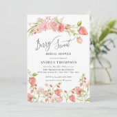 Erdbeere | Sommerliches Brautparty Einladung (Stehend Vorderseite)