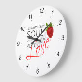 Erdbeere-Soul Große Wanduhr (Winkel)