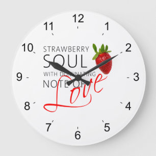 Erdbeere-Soul Große Wanduhr