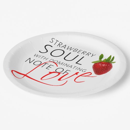 Erdbeere-Soul Pappteller (Schrägansicht)