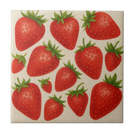 Erdbeere Splash Tile - Aquarellfarben Frucht Keram Fliese