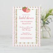 Erdbeere Streifen Grandmillenial Brautparty Einladung (Stehend Vorderseite)