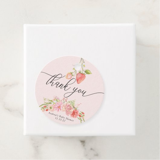 Erdbeere | Summer Baby Dusche Geschenkanhänger (Beispiel)