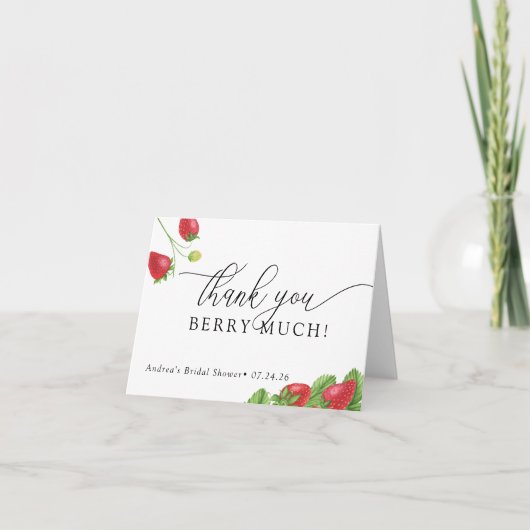 Erdbeere | Süßberries Dankeskarte (Vorderseite)