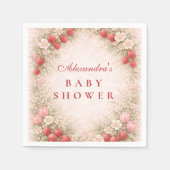 Erdbeere Süße Baby Shower Serviette (Vorderseite)