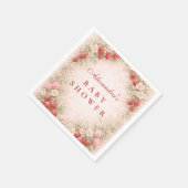 Erdbeere Süße Baby Shower Serviette (Ecke)