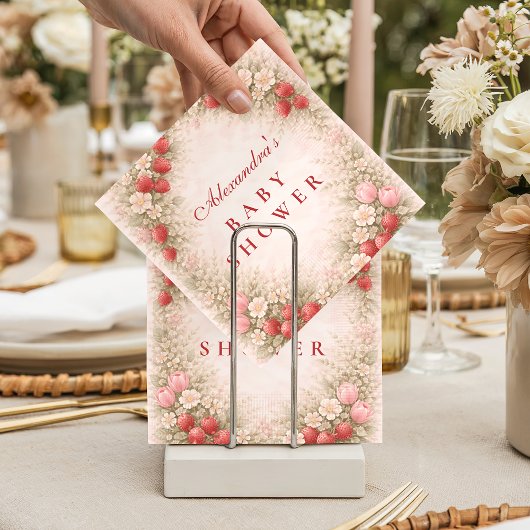 Erdbeere Süße Baby Shower Serviette