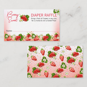 Erdbeere Süße Baby Shower Windel-Raffle Visitenkarte