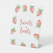 Erdbeere - Süßigkeiten und Leckereien Babydusche Sockelschild (Vorderseite)