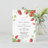 Erdbeere | Sweet Bridal Shower Einladung (Stehend Vorderseite)
