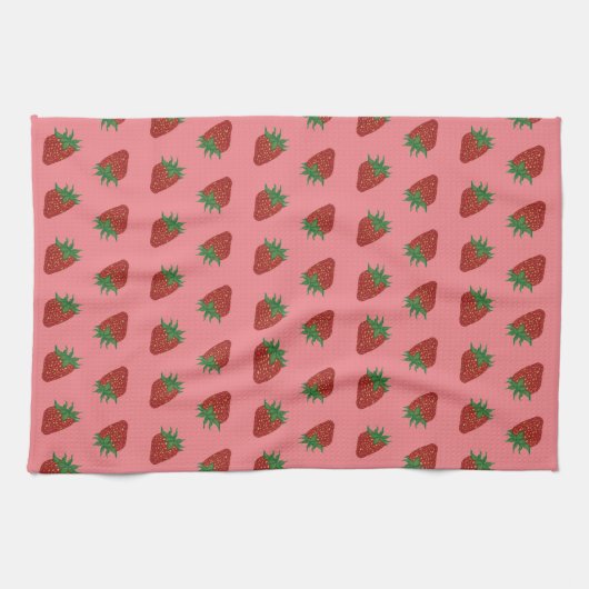 Erdbeere Sweet Valentine Fruchtmuster Geschirrtuch (Horizontal)