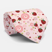 Erdbeere Swirl Muster Krawatte (Gerollt)