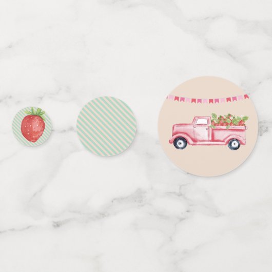 Erdbeere Table Confetti Konfetti (Rückseiten)