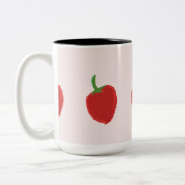 Erdbeere-Tasse Zweifarbige Tasse