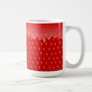 Erdbeere Texturierte Hintergrund Flüssigfruchtmarm Kaffeetasse