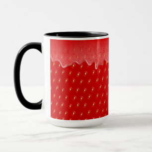 Erdbeere Texturierte Hintergrund Flüssigfruchtmarm Tasse