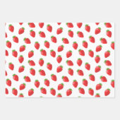 Erdbeere Thema 3 Stück Geschenkpapier Set (Vorderseite)