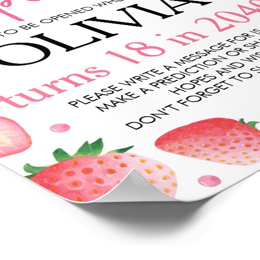 Erdbeere Time Kapselposter Poster (Ecke)