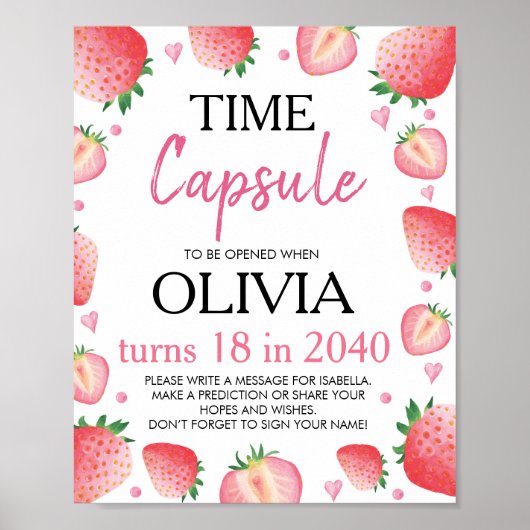 Erdbeere Time Kapselposter Poster (Vorne)