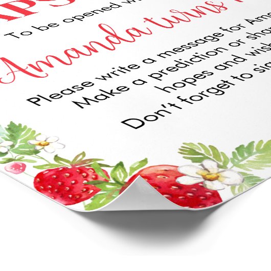 Erdbeere Time Kapselposter Poster (Ecke)